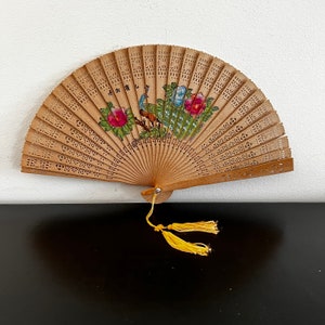 Vintage,Folding Fan,Wooden Fan,Chinese Fan,Wood Fan,Asian Fan,Asian Interiors,Fan,Chinoiserie,Asian Decor,Oriental Decor,Gift