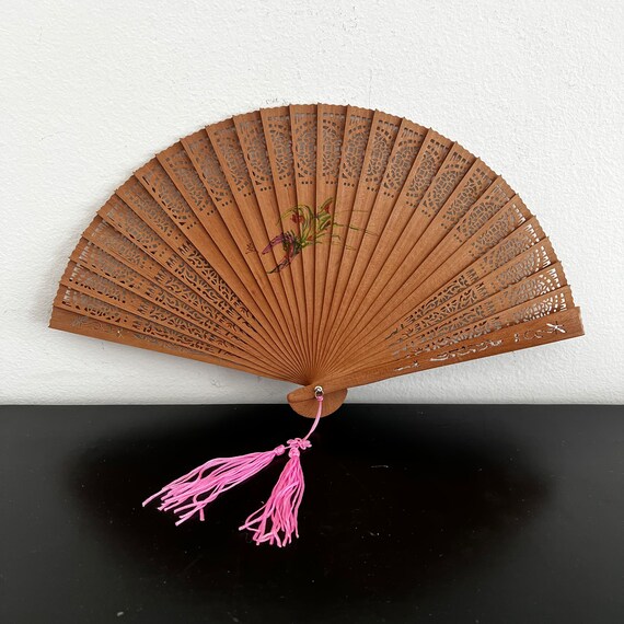 Vintage,Wooden Folding Fan,Chinese Fan,Asian Inte… - image 9