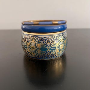 Vintage,Set Of Bangles,Blue And Gold Bsngles,Chunky Bangles,Bracelet,Gift,Blue Bangles,Brass Bangles,Bangle