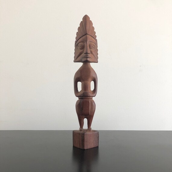 アフリカの木製彫刻 ヴィンテージアフリカ木製彫刻セット：部族アートのホーム