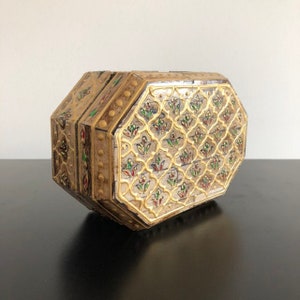 Vintage, Jewelry  Box,Bohemian Decor,Boho,Home Decor,Trinket Box,Indian Decor,Hand Painted Box,Gift,Ethnic Decor,Box
