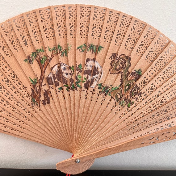 Vintage,Wooden Folding Fan,Oriental Fan,Asian Han… - image 3