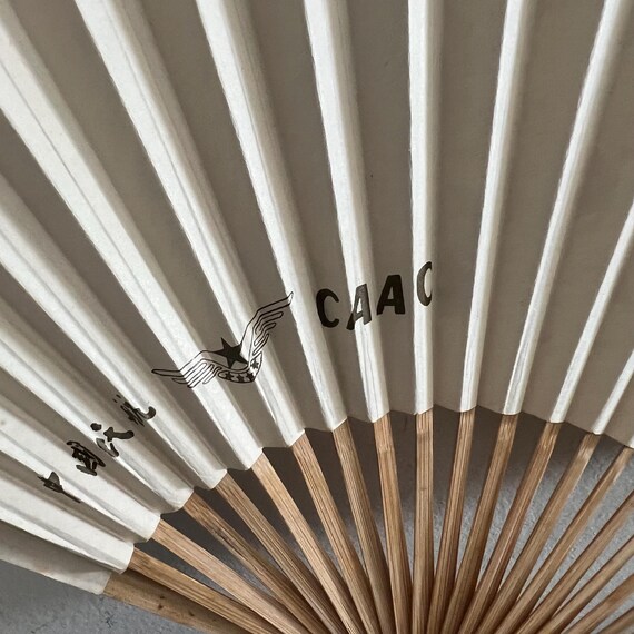 Vintage Chinese Folding Fan: Cat Design, China Airway… - Gem