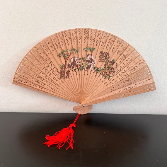 Vintage,Wooden Folding Fan,Oriental Fan,Asian Han… - image 4