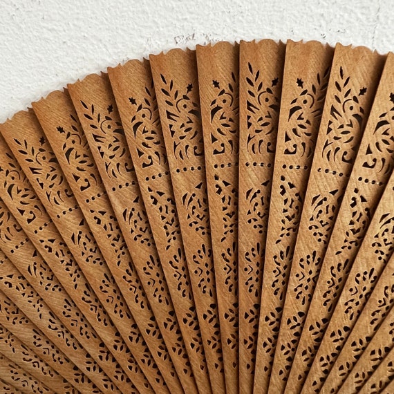 Vintage,Wooden Folding Fan,Chinese Fan,Hand Fan,W… - image 6