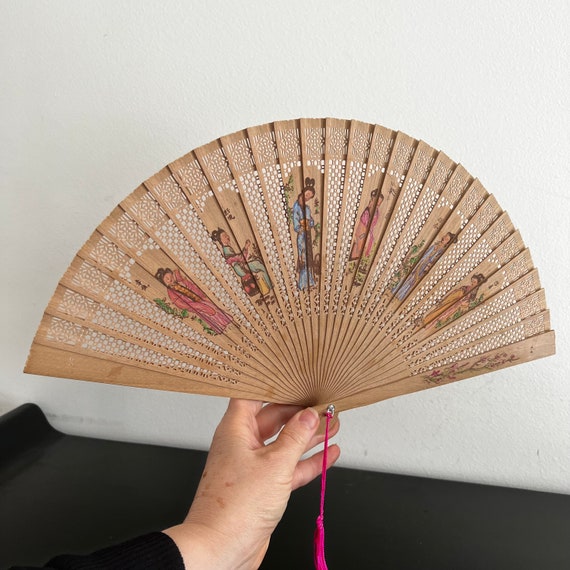 Vintage,Wooden Folding Fan,Hand Fan,Chinese Foldi… - image 8