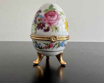 Vintage Estee Lauder Heirloom Treasures Egg Trinket Box Cobalt
