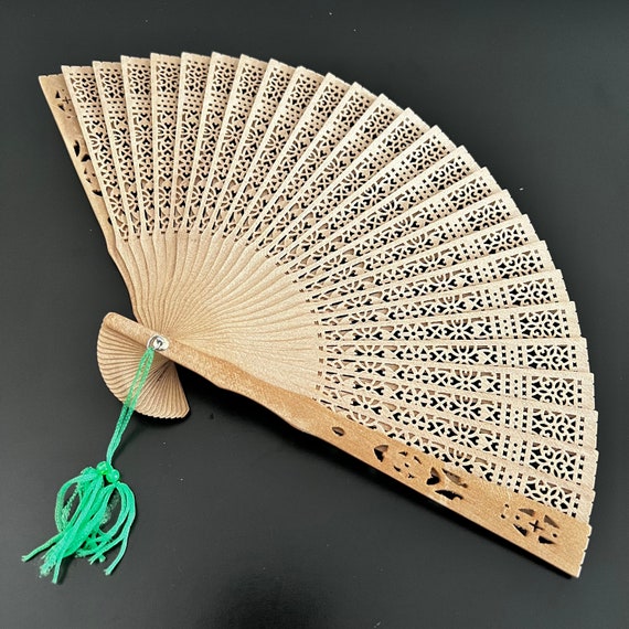 Vintage,Wooden Fan,Folding Fan,Hand Fan,Wood Fan,… - image 6