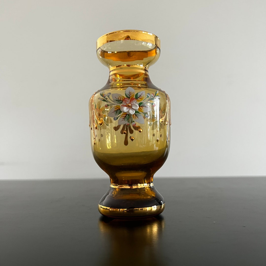 Vintage,italian Glass Glass Vase,murano Glass Vase