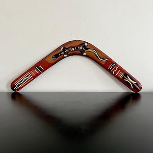 Boomerang,Indigenous Art,Aboriginal Art,Australian Art,Home Decot,Primitive Art,Gift,Kangaroo,Wooden Boomerang