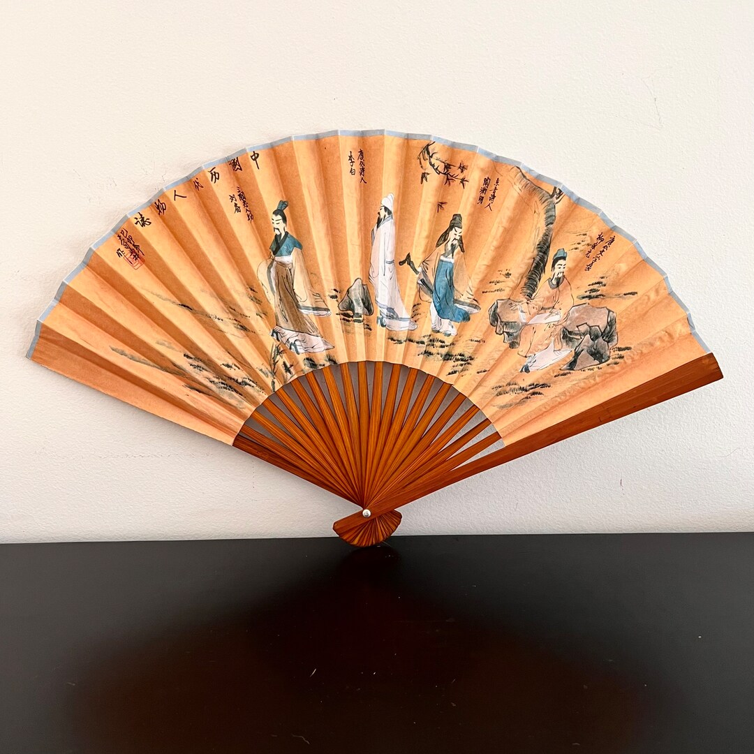Vintage,chinese Folding Fan,asian Fan,oriental Decor,asian Interiors ...