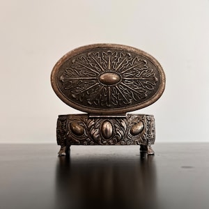 Vintage,Pewter Box,Dresser Box,Jewelry Box,Oval Box,Trinket Box,Silver Box,Silver Jewelry Box