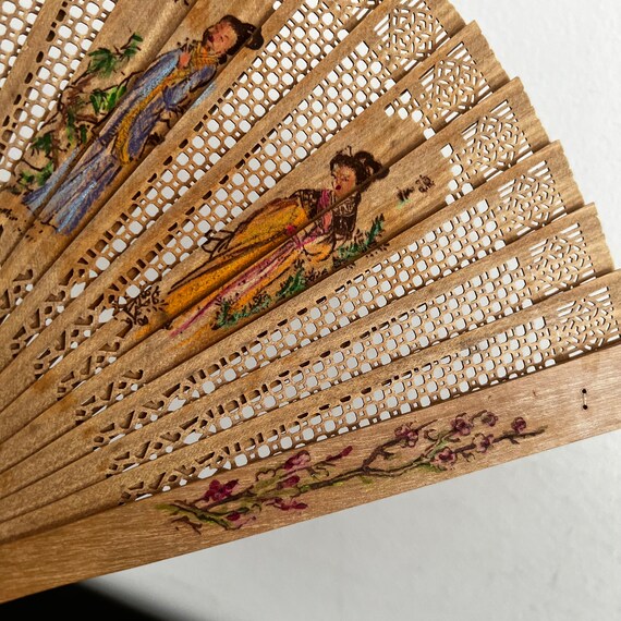 Vintage,Wooden Folding Fan,Hand Fan,Chinese Foldi… - image 10