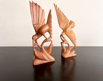 ヴィンテージの木製鳥彫刻：インドネシアの芸術品 - Etsy 日本