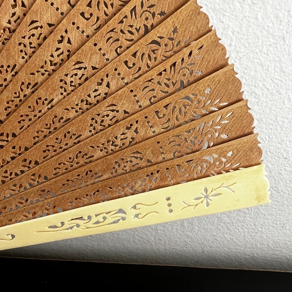 Vintage,Wooden Folding Fan,Chinese Fan,Hand Fan,W… - image 2