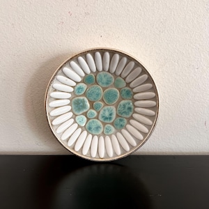 Ciotola vintage di metà secolo, ciotola in piastrelle, ciotola con mosaico, arredamento retrò, arredamento di metà secolo, MCM, arredamento per la casa, prodotto in Giappone