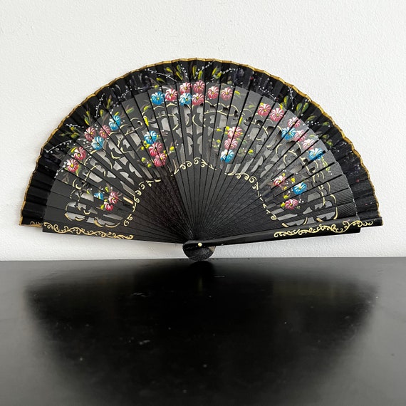 Vintage,Spanish Folding Fan,Wooden Fan,Flamenco F… - image 2