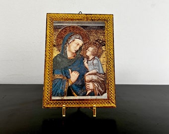 Vintage,Icon,Religious Icon,Madonna And Child,Mary And Jesus,Wall Decor,Religious Gift