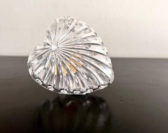 Caixa de joias vintage RCR em formato de coração de cristal: cristal de chumbo, fabricada na Itália