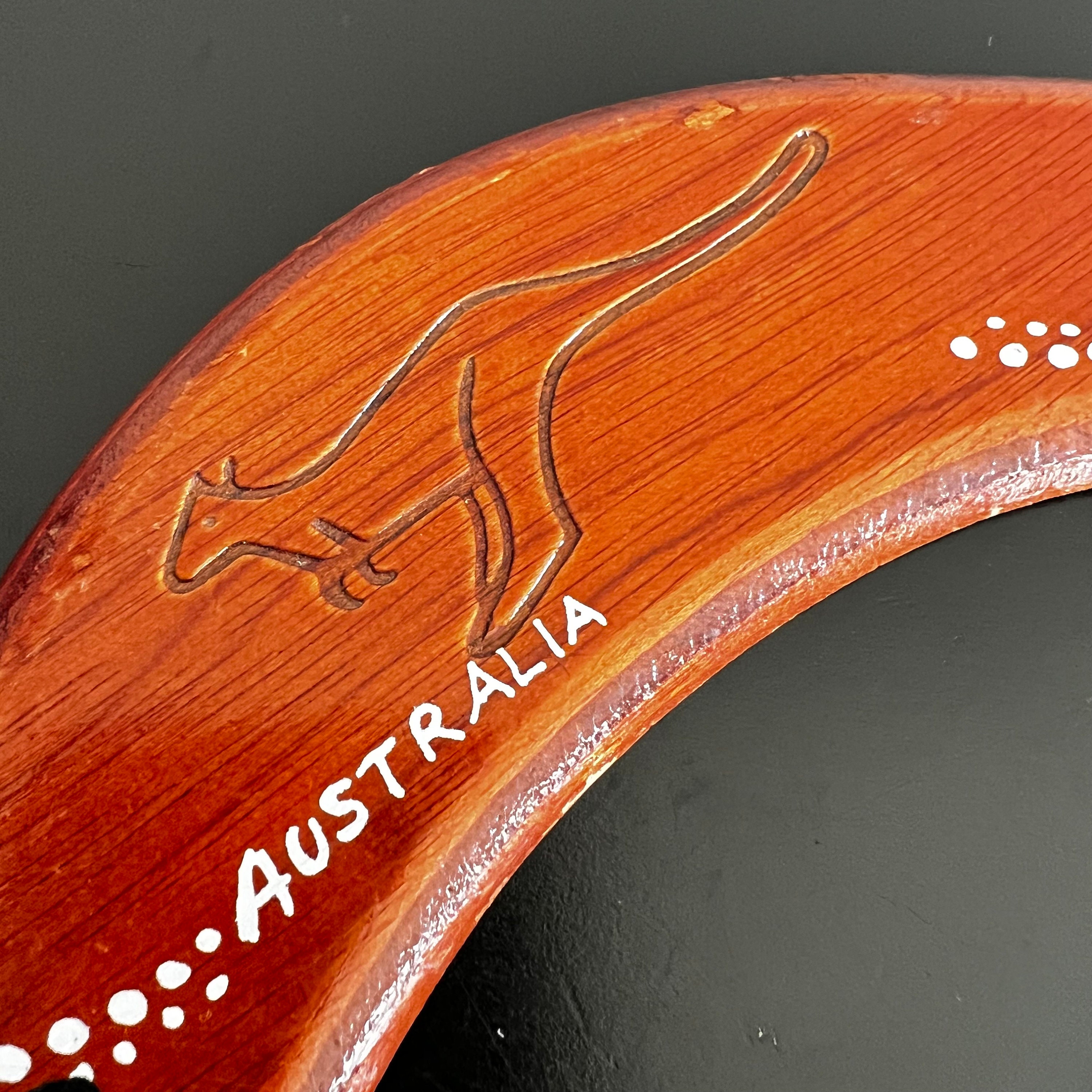 ヴィンテージの手彫りブーメラン：オーストラリアのアボリジニアート