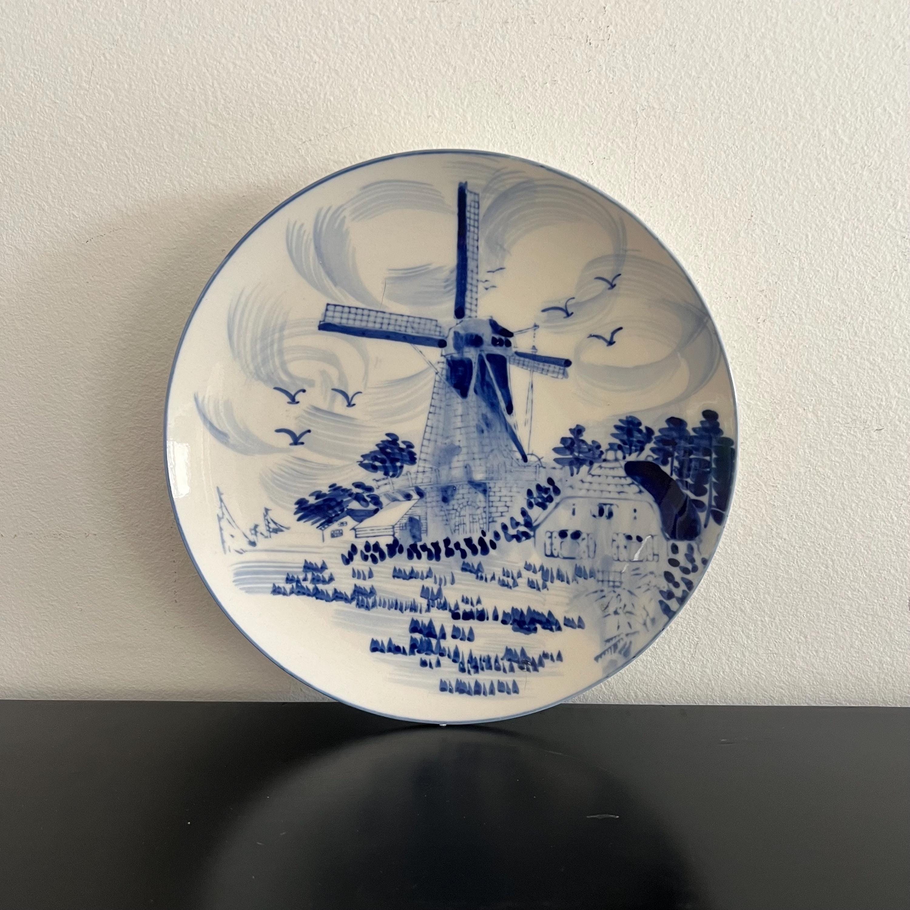 Vintage,delft Blue Plate,wall Plate,blue and White,dutch Porcelain