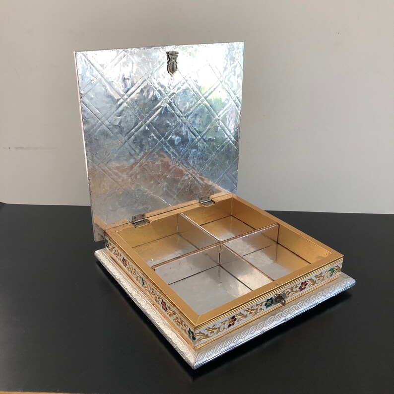 Vintagemeenakari Spice Boxindian Boxtrinket Boxjewelry Etsy