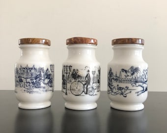 Vintage,Mustard Jars,German Mustard Jars,Milk Glass Jars,Kitchen Décor,Kitchen Storage,German Jars,Milk Glass,Senf