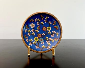 ヴィンテージ七宝焼き小物入れ皿 中国七宝焼き皿 ヴィンテージアジアン