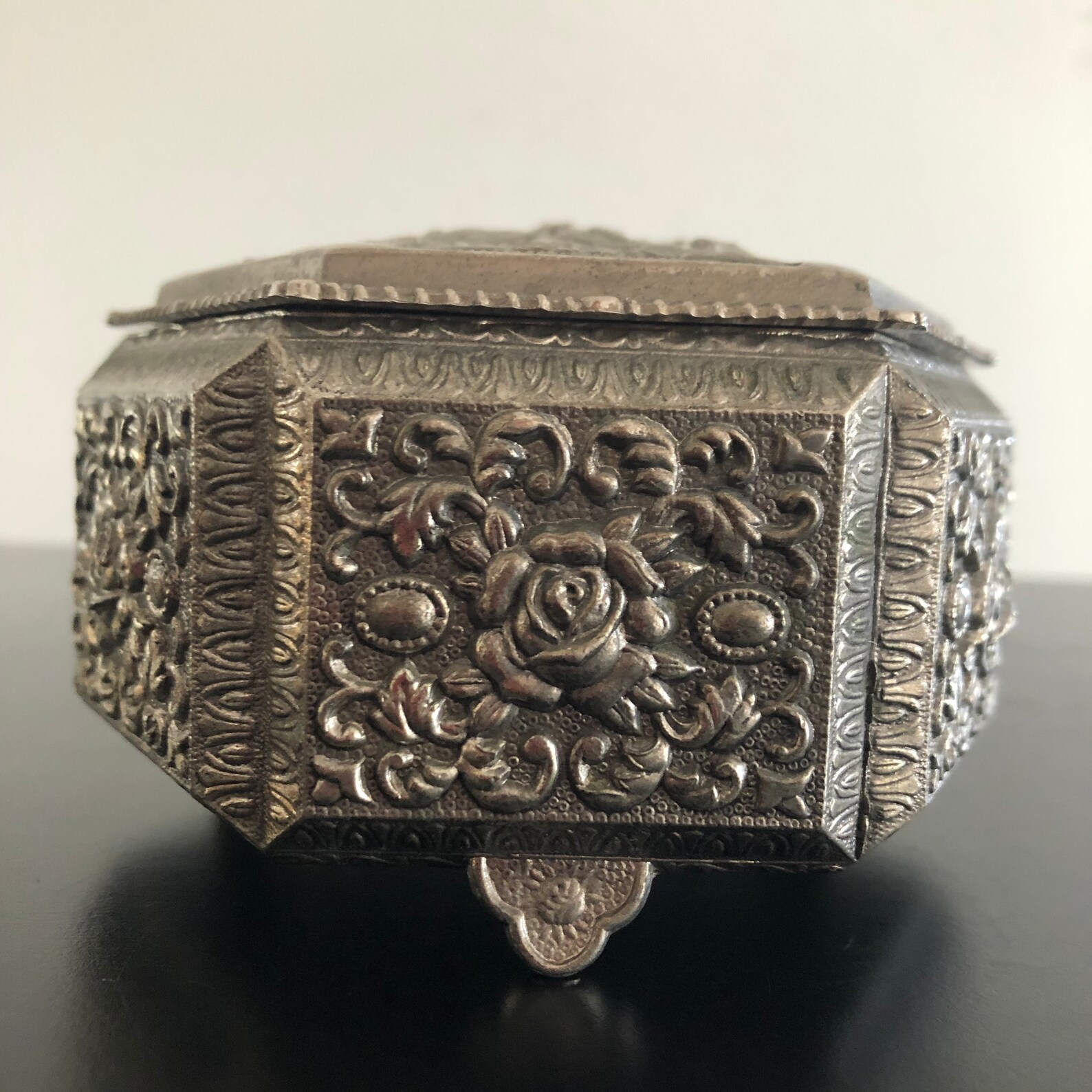 VintagePewter Jewelry BoxTrinket BoxSilver Jewelry Etsy
