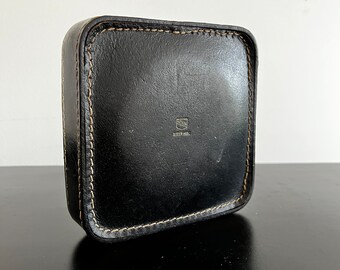 ヴィンテージヒコックレザー灰皿：レトロなガラス装飾 - Etsy 日本