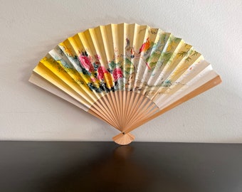 Vintage,Folding Hand Fan,Chinese Fan,Oriental Fan,Asian Interior,Paper Fan,Hand Fan,Asian Fan,Chinoiserie