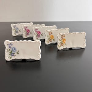 Vintage,Porcelain Place Cards,Name Cards,Place Setting Cards,Table Setting,High Tea,Gift,Ceramic Place Cards