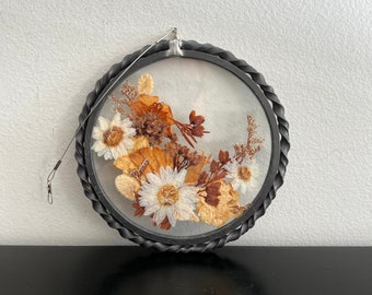 Vintage,Pressed Flower Frame,Dried Flower Frame,Glass Frame,Botanical Frame,Round Glass Frame