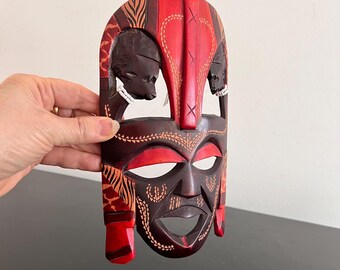 Vintage Kenyan Tribal Mask: Hand Carved African Decor - Etsy