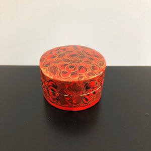 Vintage,Kashmiri Box,Bohemian Interiors,Boho Decor,Ring Box,Indian Box,Small Box,Red Box,Paper Mache Box,Floral Box,Red,Boho Gift,Kashmiri,