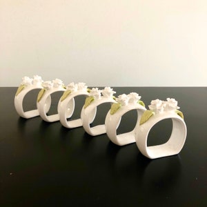 Vintage,Rose Napkin Rings,Ceramic Napkin Rings,Ceramic Roses,Tableware,