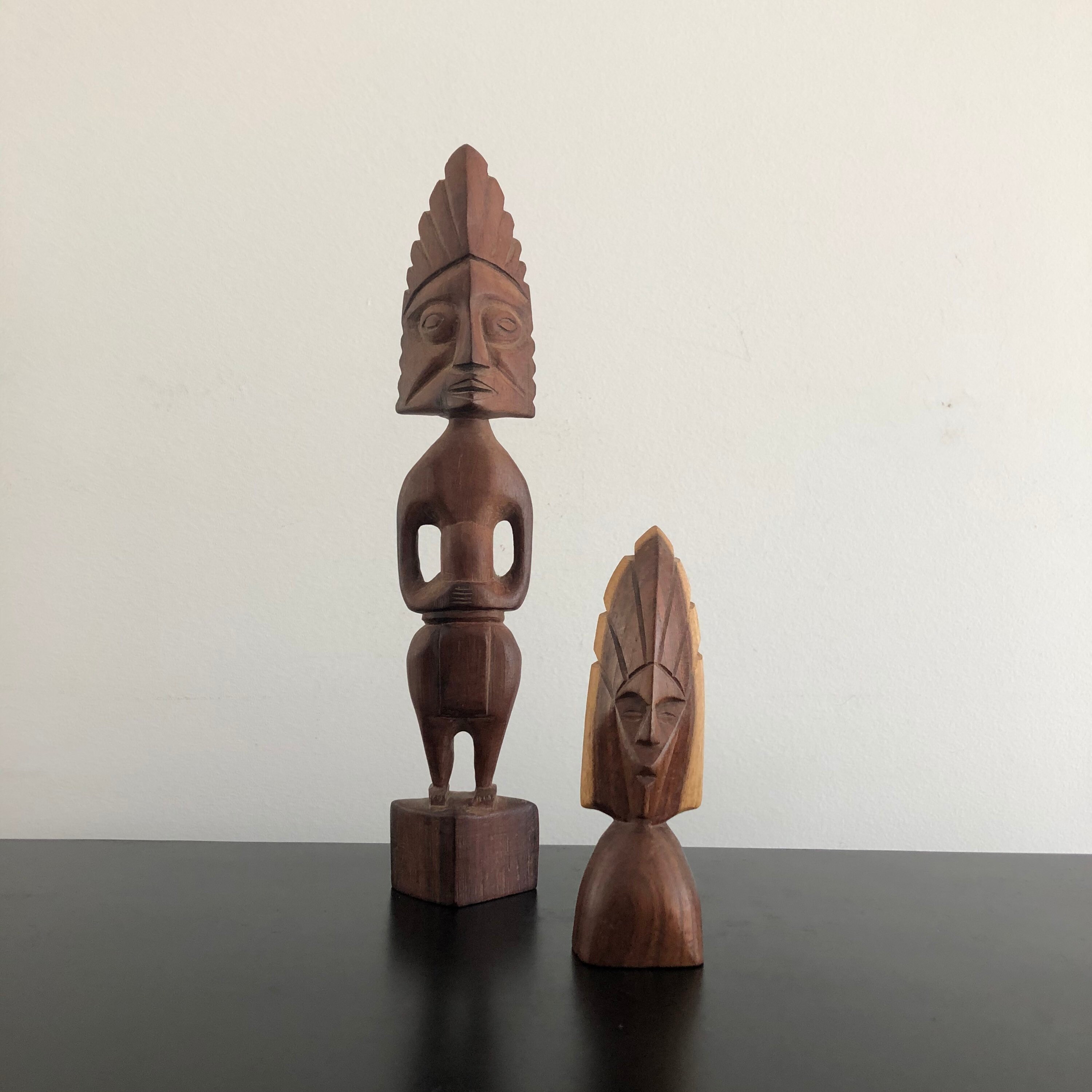 ヴィンテージアフリカ木製彫刻セット：部族アートのホーム 