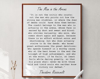 The Man in the Arena Framed Canvas: Theodore Roosevelt Quote