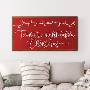 Twas the night before Christmas sign | farmhouse Christmas sign | Christmas wall decor | framed Christmas sign