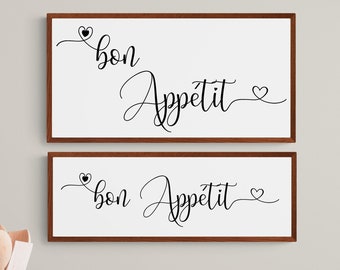 Bon Appetit Kitchen Sign: French Farmhouse Wall Decor