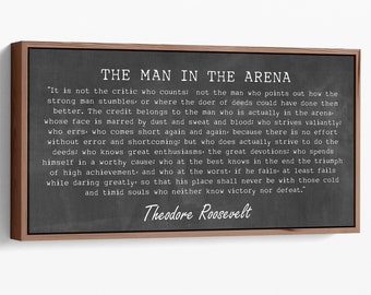 The Man in the Arena Framed Sign: Theodore Roosevelt Quote