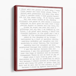 I dined with the Greats of God&#39;s Army Today | Inspirational Quotes | Mother&#39;s Day Gift | Motherhood Poem | Gift for her | Anniversary Gift