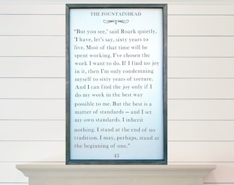 Framed Book Page Canvas Art: Custom Literary Quote Sign (36x24)