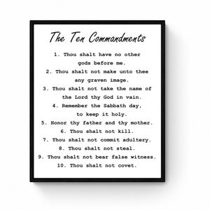 The Ten Commandments Framed Sign: Museum Quality Scripture Art