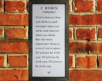 Custom Book Quote Canvas Print - Framed Sign (12x24)