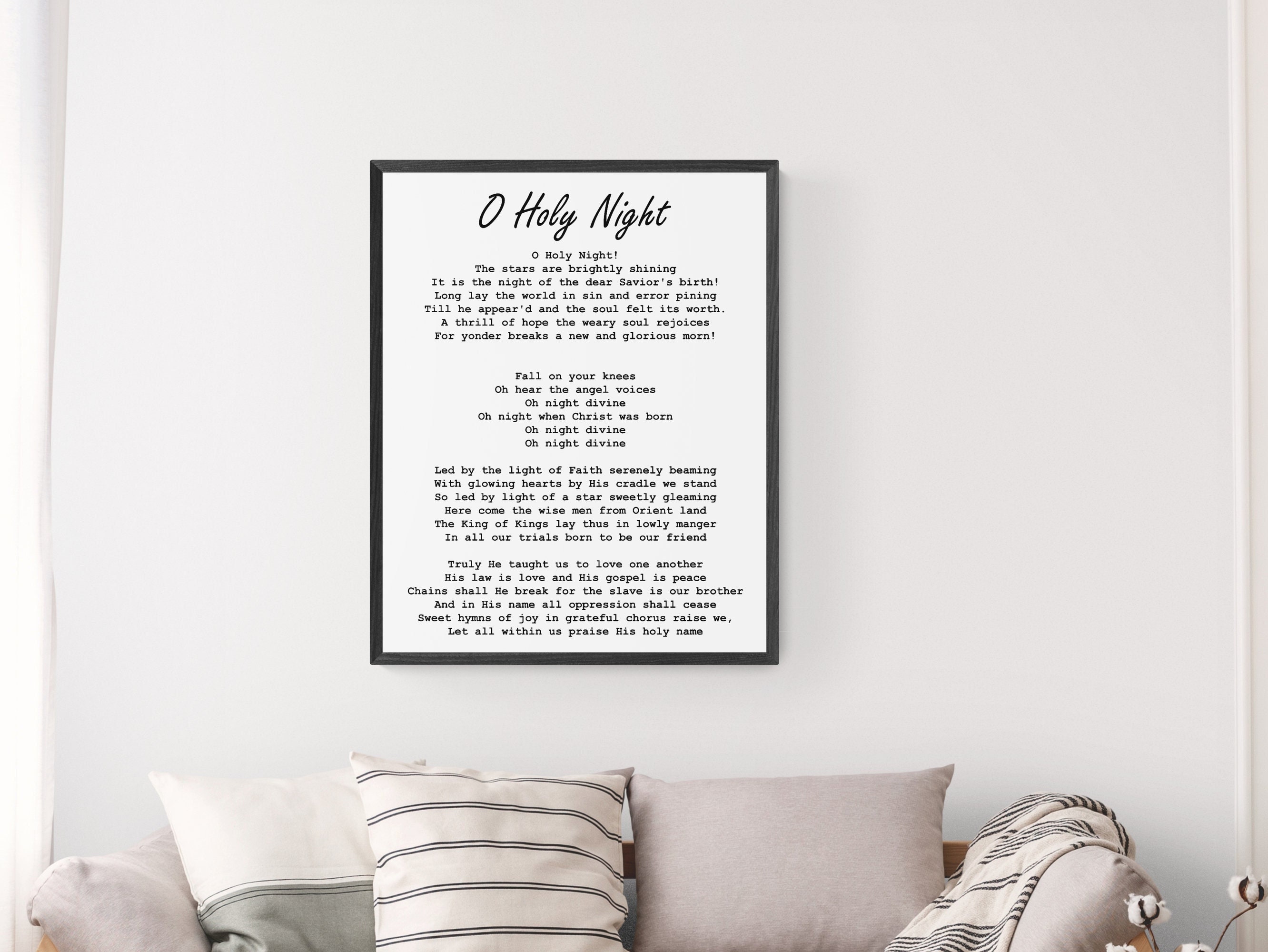 O Holy Night Lyrics Engraved Word Sign Digital Cut (Download Now) 