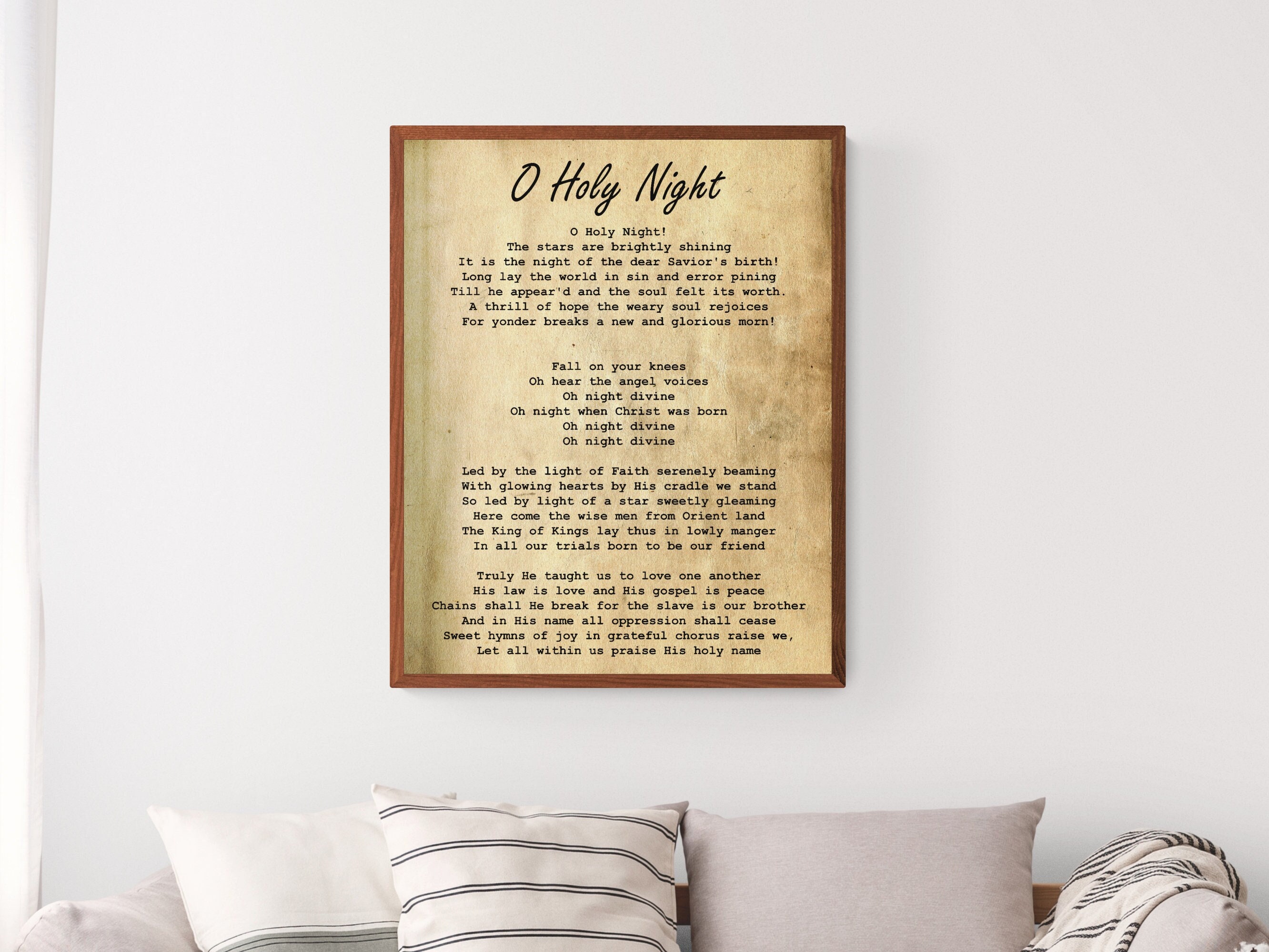 O Holy Night Lyrics Engraved Word Sign Digital Cut (Download Now) 