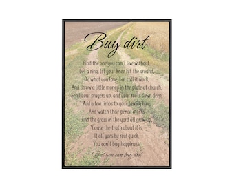 Buy Dirt Lyrics Framed Canvas Sign | Jordan Davis, Luke Bryan