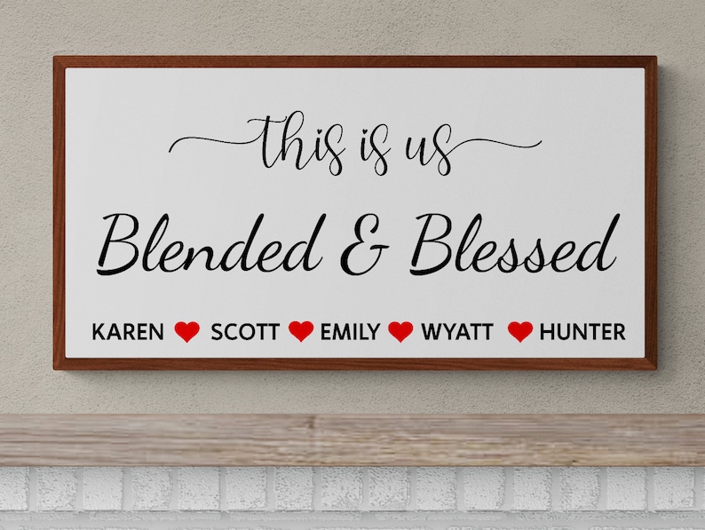 This is Us Blended and Blessed Sign Blended Family Wall Etsy