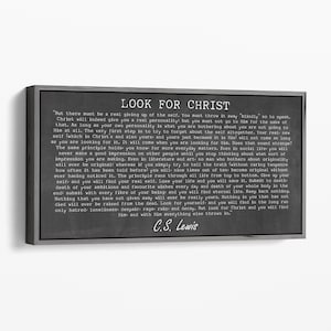 CS Lewis Quote Sign: Christian Inspirational Framed Canvas Art